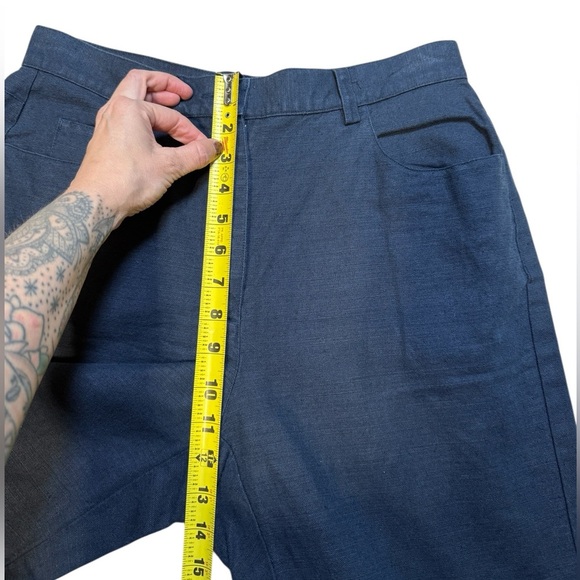 Liz Claiborne LizSport Navy Linen High Rise Straight Leg Pants Women’s 10 - Picture 5 of 7